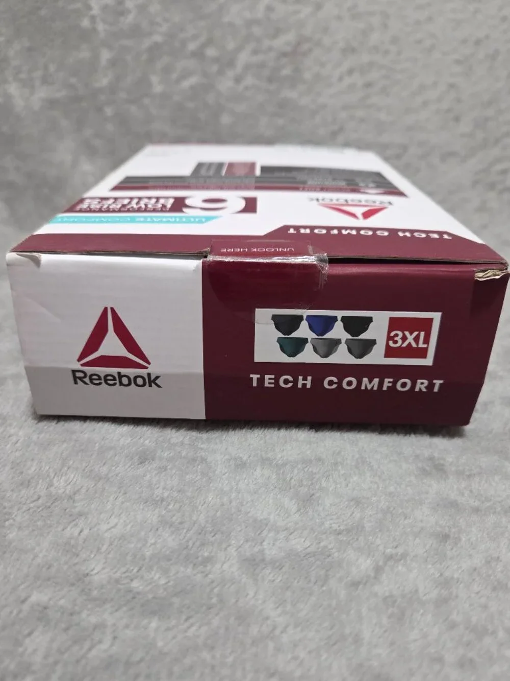 Reebok Men's Six Performance Low Rise Briefs Moisture-Wicking Size 3XL